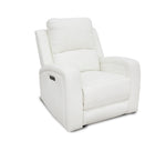 Aria White Leather Dual Power Recliner