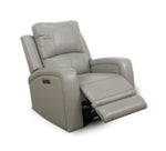 Aria Grey Leather Dual Power Recliner