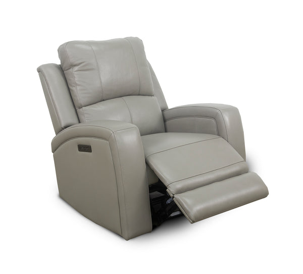 Aria Grey Leather Dual Power Recliner