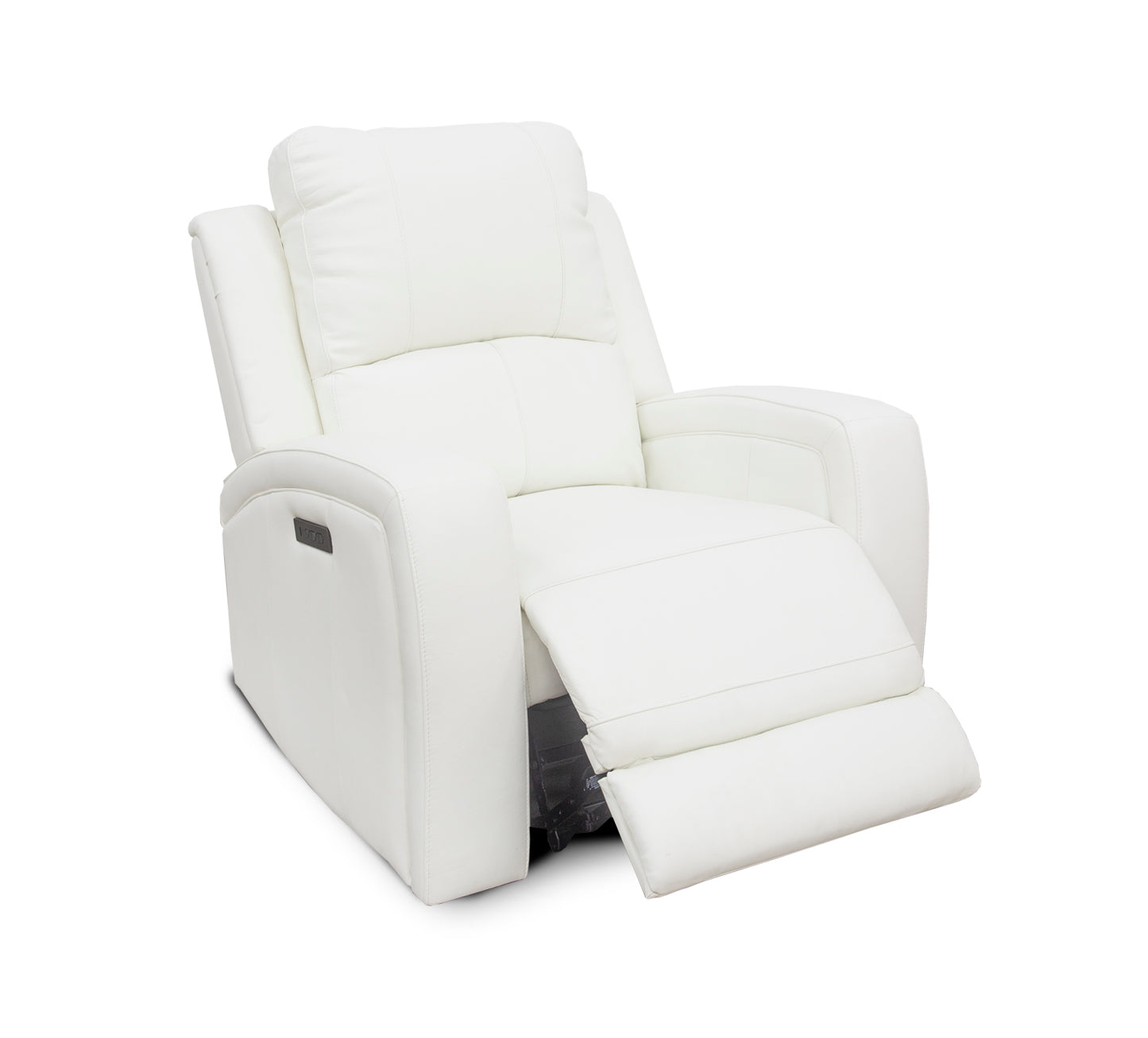 Aria White Leather Dual Power Recliner
