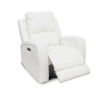 Aria White Leather Dual Power Recliner