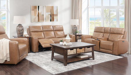 Artie 5 Piece Leather Triple Power Living Room