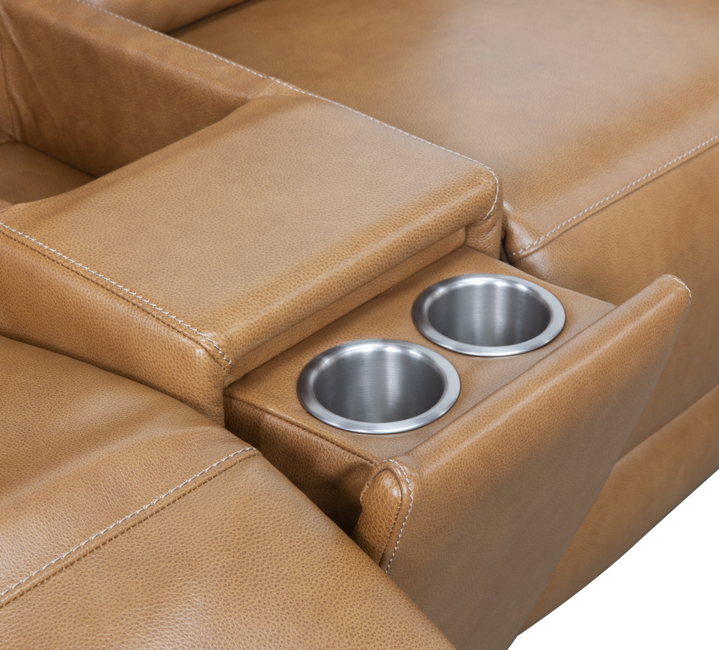 Artie Leather Triple Power Console Loveseat