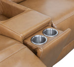 Artie Leather Triple Power Console Loveseat