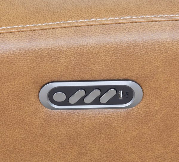 Artie Leather Triple Power Console Loveseat