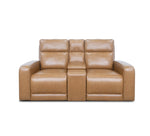 Artie Leather Triple Power Console Loveseat
