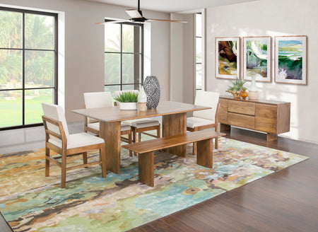 Asher 5 Piece Dining Set with Fabric Side Chairs