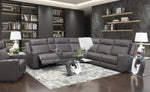 Avenger Dark Grey II 6 Piece Leather Triple Power Sectional