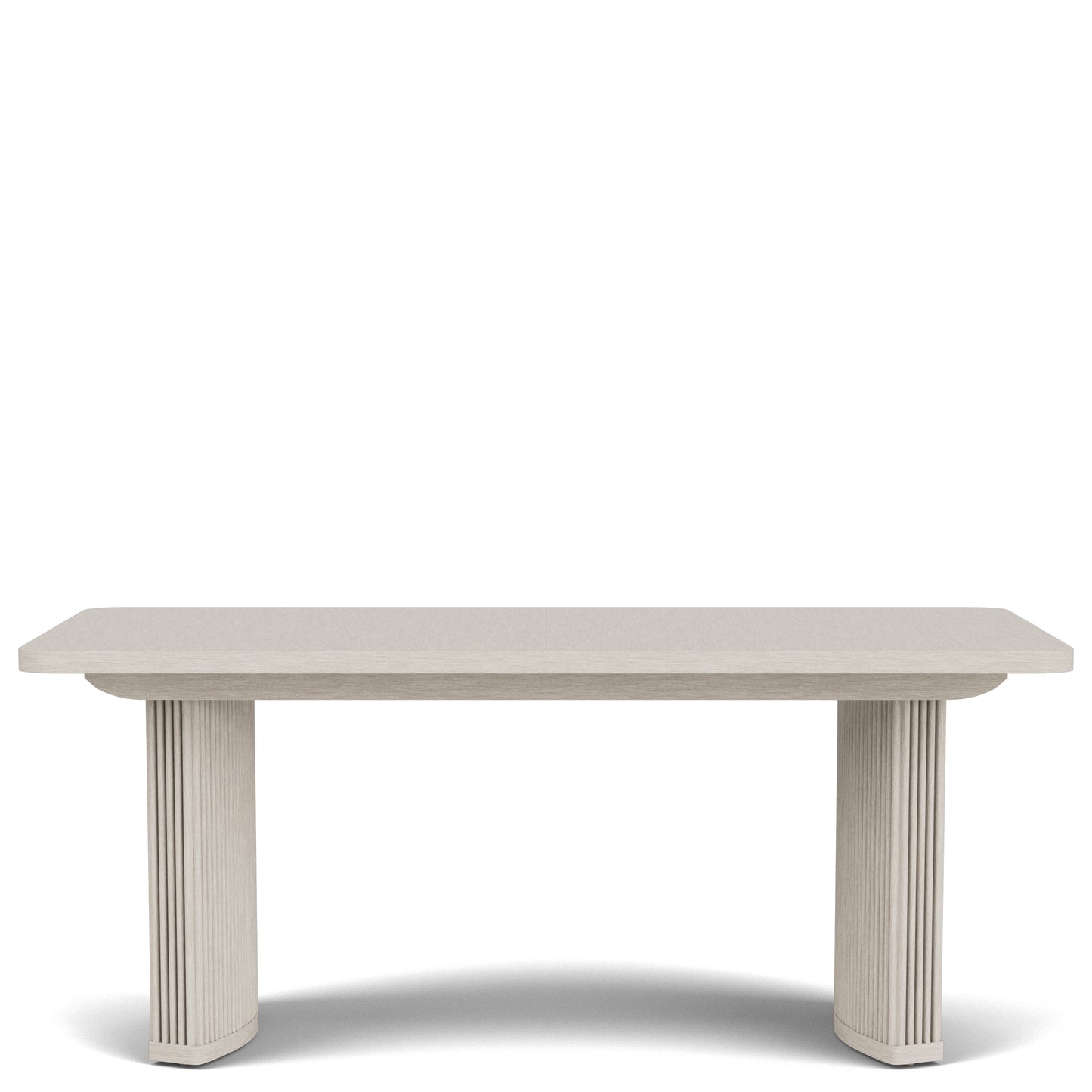 Light gray dining table with classical design on a white background