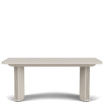 Light gray dining table with classical design on a white background