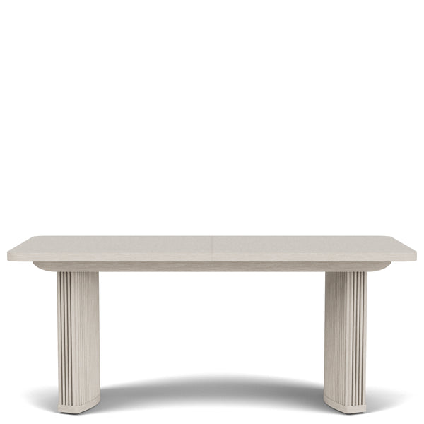 Light gray dining table with classical design on a white background