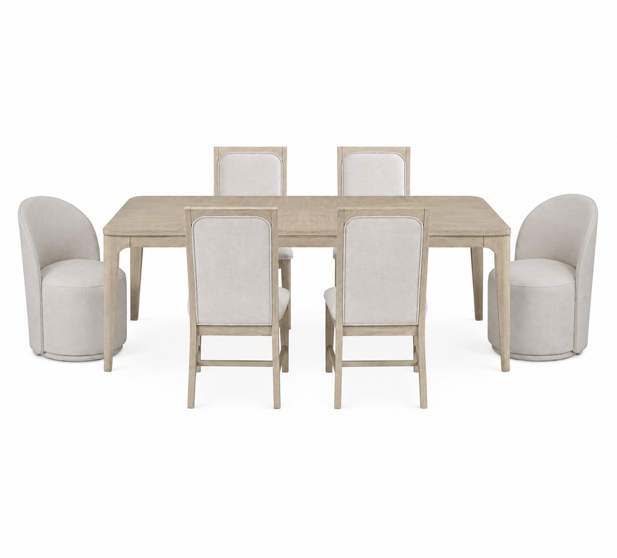 Aurelia 7 Piece Dining Set with 2 Swivel Chairs