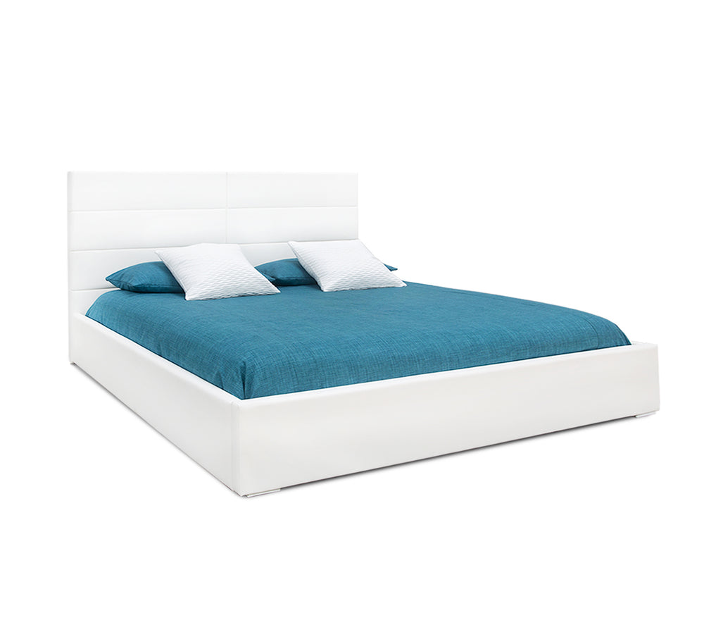 Logica White King Upholstered Bed
