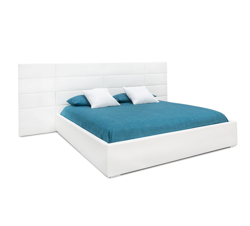 Logica White King Upholstered Wall Bed