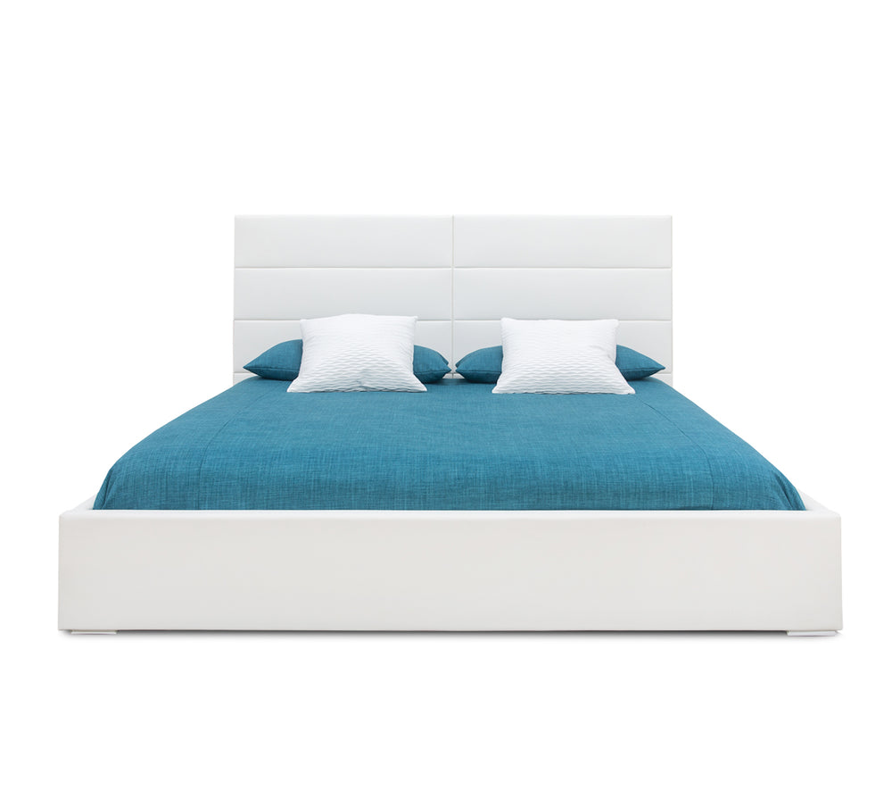 Logica White King Upholstered Bed