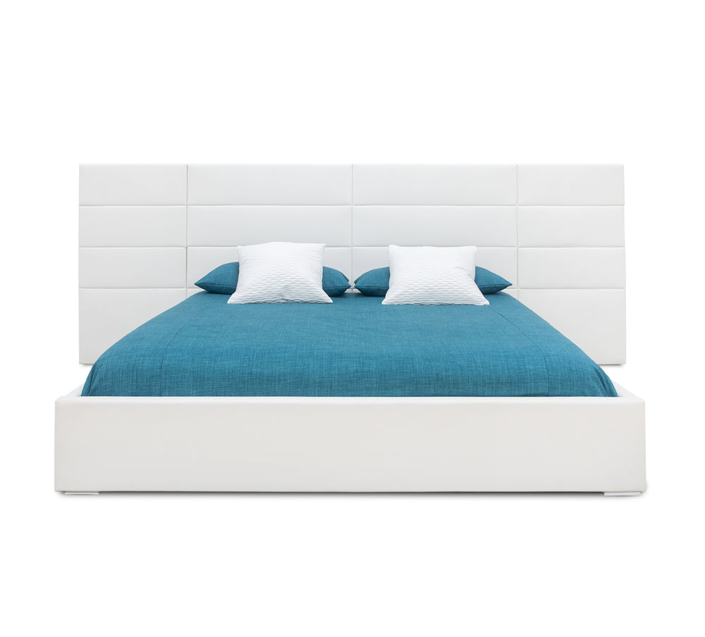 Logica White King Upholstered Wall Bed