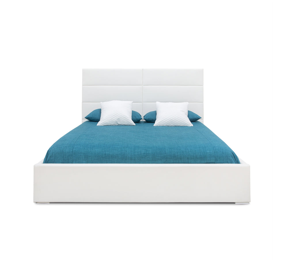 Logica White Queen Upholstered Bed
