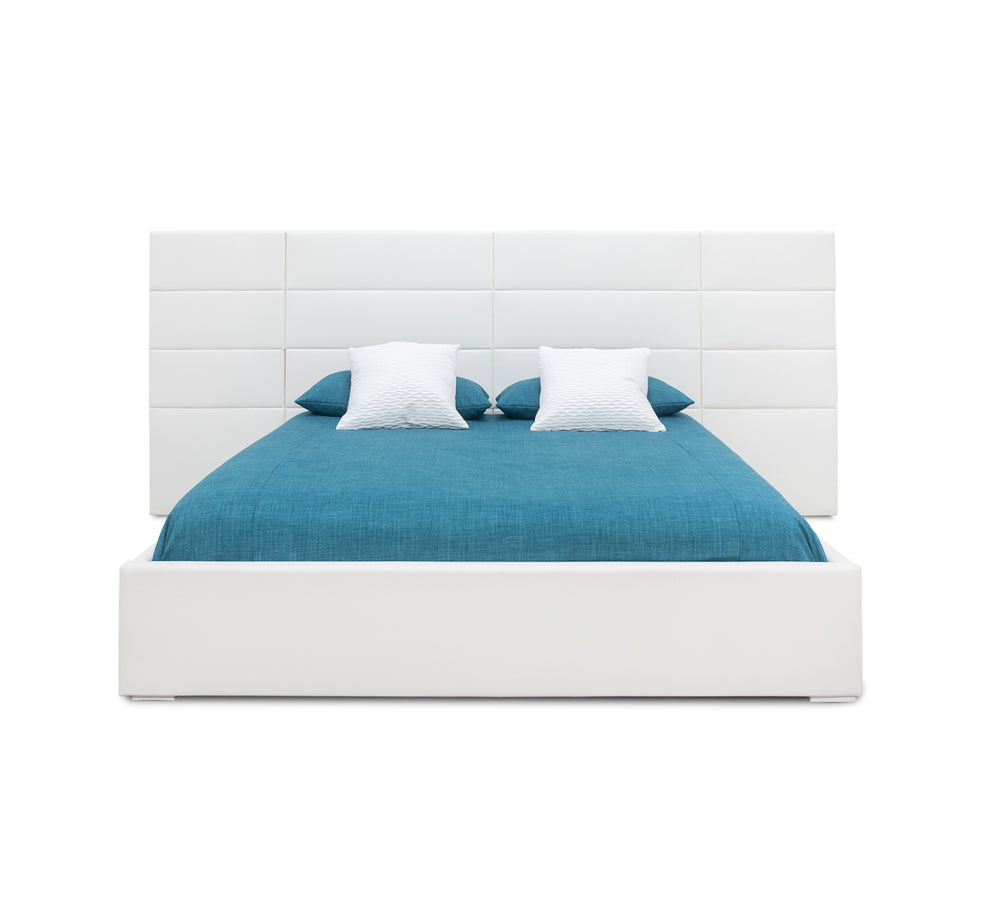 Logica White Queen Upholstered Wall Bed