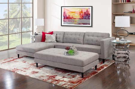 Bethany II 2PC Sectional w-LAF Chaise and Cocktail Ottoman
