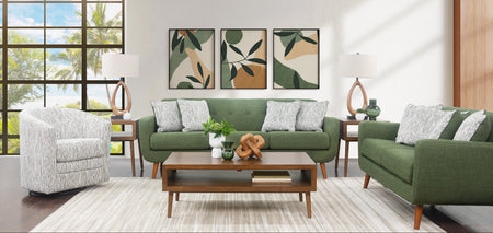 Sofá de 3 piezas, loveseat y silla giratoria Bettie
