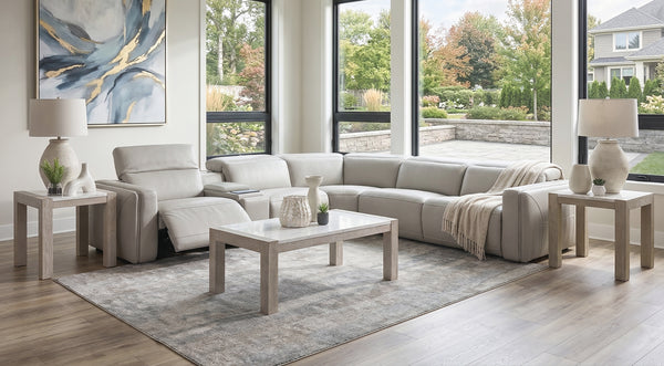 Blaise 9 Piece Leather Dual Power Living Room