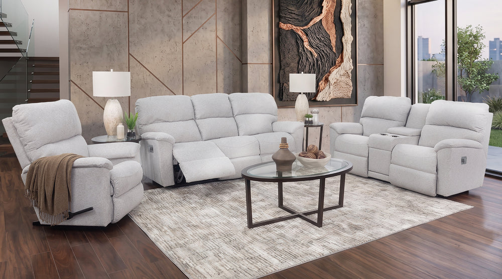 Brooks III 3 Piece Dual Power Reclining Sofa, Dual Power Reclining Console Loveseat, and Rocker Recliner
