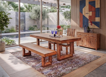 Brownstone 4 Piece Dining Set with 2 Chairs and Bench