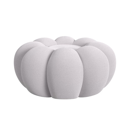Silla giratoria y otomana color gris burbuja