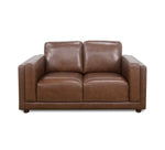 Sofá de tres piezas, loveseat y silla de cuero Callie Chestnut