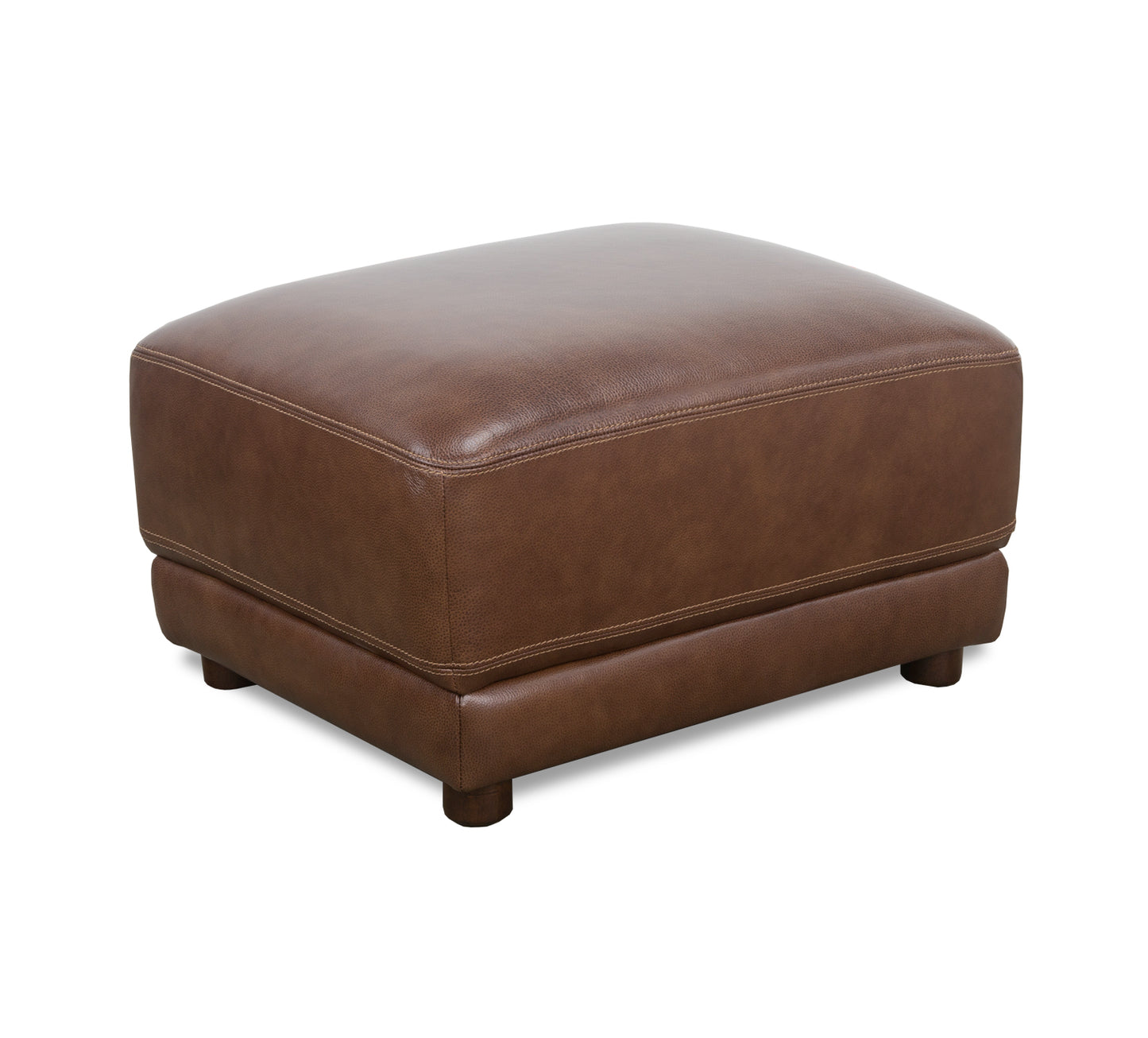 Otomana Callie de cuero color castaño