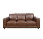 Sofá de tres piezas, loveseat y silla de cuero Callie Chestnut