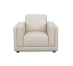 Callie Linen 3 Piece Leather Sofa, Loveseat, and Chair
