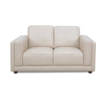 Callie Linen 3 Piece Leather Sofa, Loveseat, and Chair