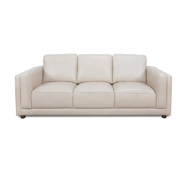 Callie Linen 3 Piece Leather Sofa, Loveseat, and Chair