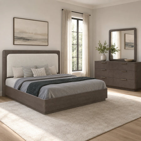 Circa Dark 5 Piece King Upholstered Panel Bedroom