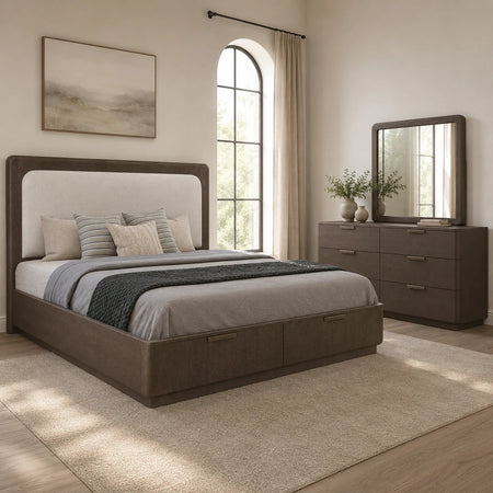 Circa Dark 5 Piece King Upholstered Storage Bedroom