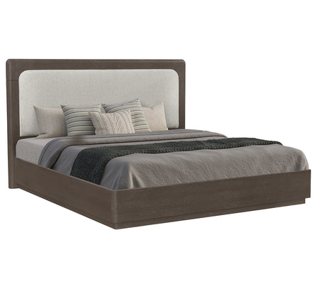 Circa Dark King Upholstered Panel Bed