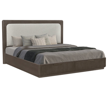 Circa Dark King Upholstered Storage Bed