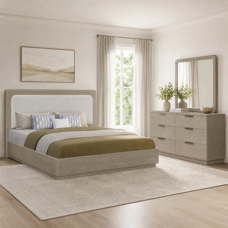 Circa Light 5 Piece King Upholstered Panel Bedroom