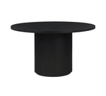 Colvin Black 5 Piece Wood Top Dining Set with Cane Back Side Chairs