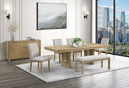 Belmont 6 Piece Rectangle Dining Set with 4 Side Chairs and Bench