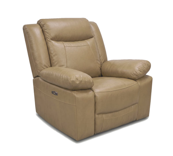 Dallas Saddle Leather Power Glider Recliner with Power Headrest
