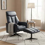 Davy Leather Swivel Chair & Ottoman