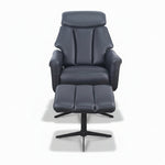 Davy Leather Swivel Chair & Ottoman