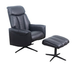 Davy Leather Swivel Chair & Ottoman