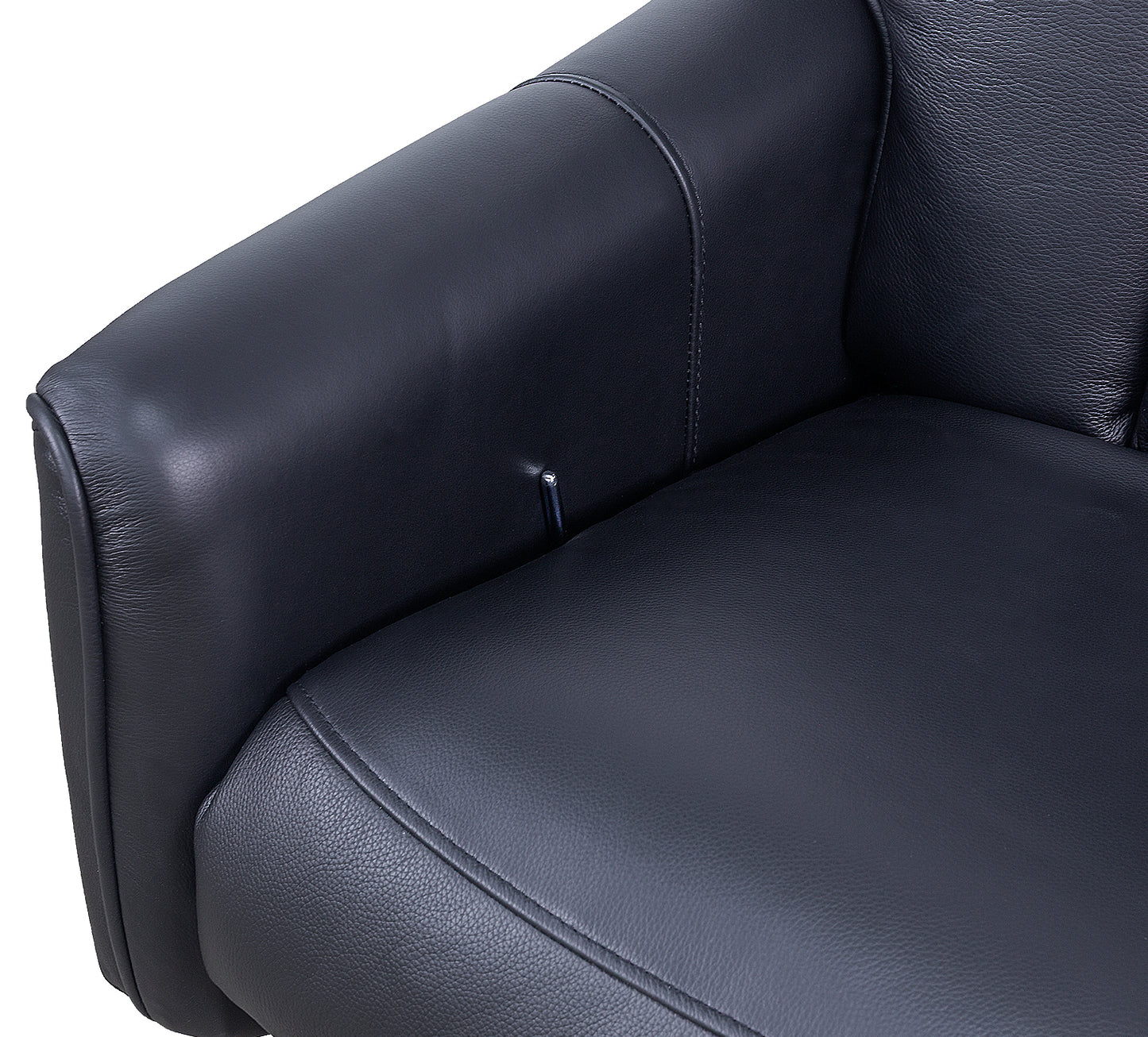 Davy Leather Swivel Chair & Ottoman
