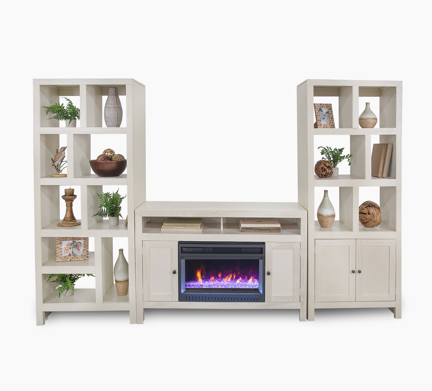 Del Mar 4 Piece Wall Unit with 26" Fireplace