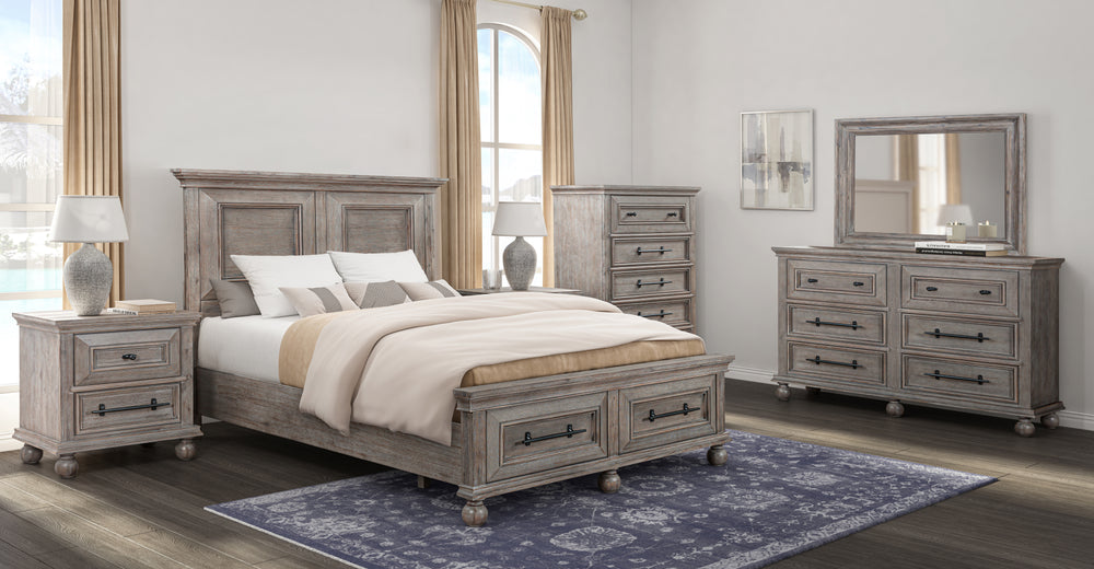 Dormitorio con 5 piezas de almacenamiento Hyde Park Dark Queen 