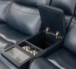 Oscar 7 Piece Leather Zero Gravity Triple Power Sectional with Left and Right Arm Facing Recliners, Armless Chair, Wedge, Armless Recliner, and 2 Storage Consoles