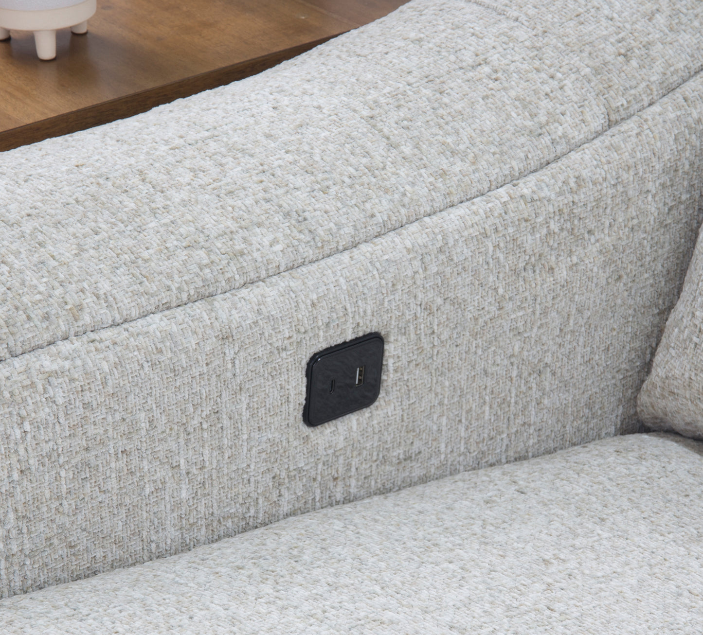 Gizmo 6 Piece Dual Power Reclining Sectional with Left Arm Facing Chaise and Drop Down Table